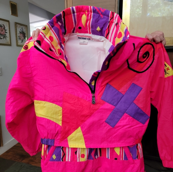 Vintage Retro Neon Obermeyer Ski Shell Jacket - Picture 1 of 10